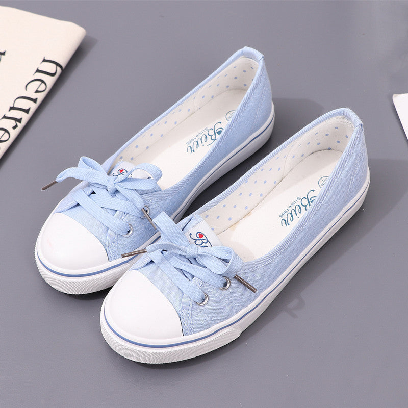 women's canvas shoes small white shoes women's all-match literary pumps summer