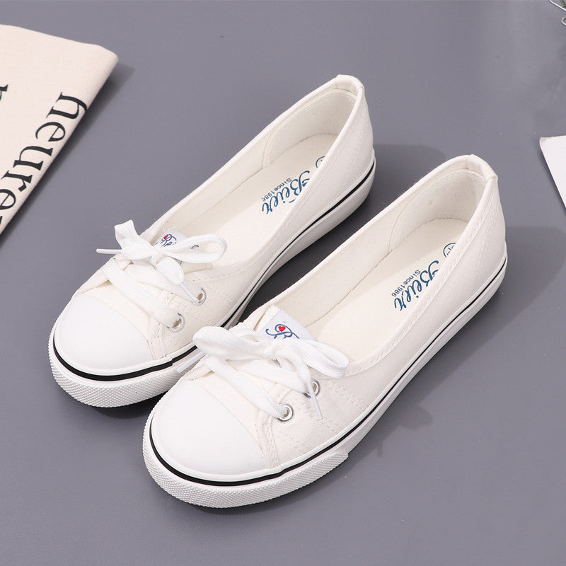 women's canvas shoes small white shoes women's all-match literary pumps summer