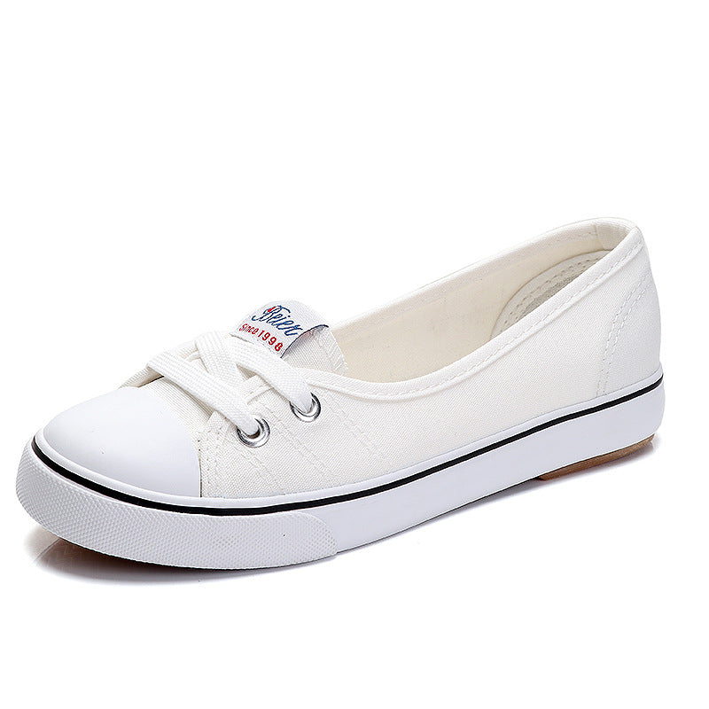 women's canvas shoes small white shoes women's all-match literary pumps summer