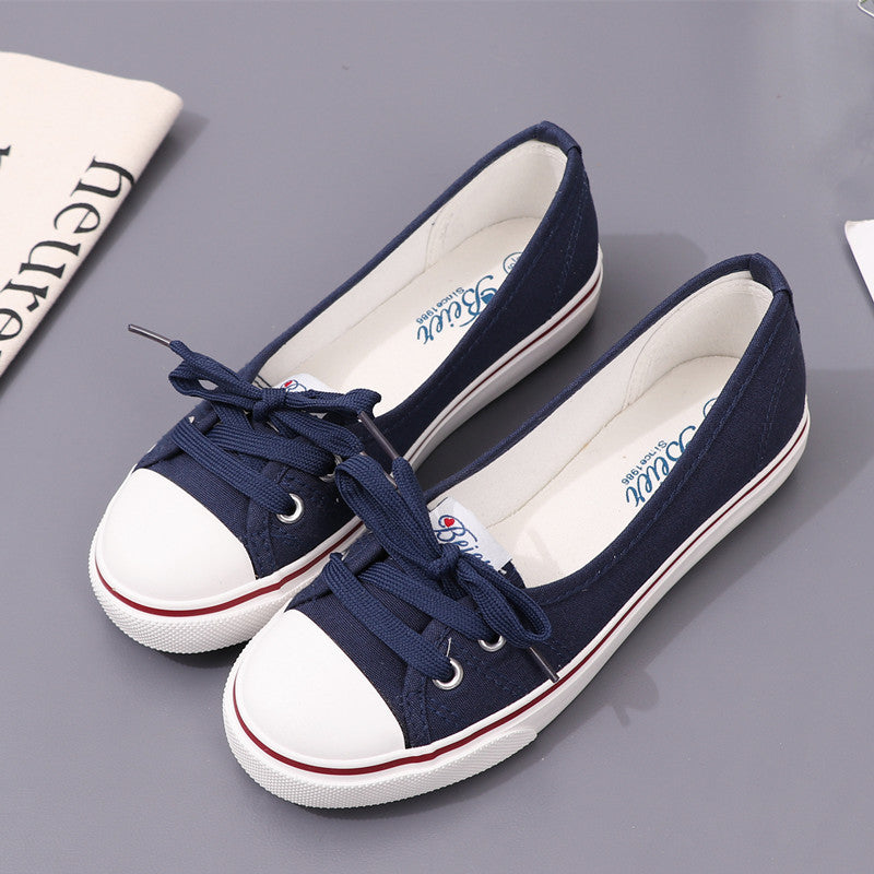 women's canvas shoes small white shoes women's all-match literary pumps summer