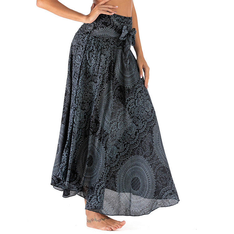 Boho Chic 2-in-1 skirt dress beacht two wear large swing