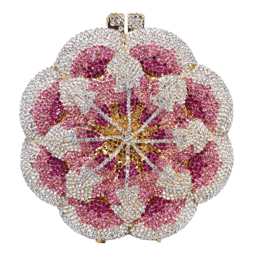 Rhinestone Clutch for Women, Floral Evening Bag