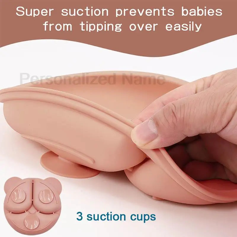 Baby Feeding Plate Sets Suction Bowl Silicone Plate For Kids 6Pcs