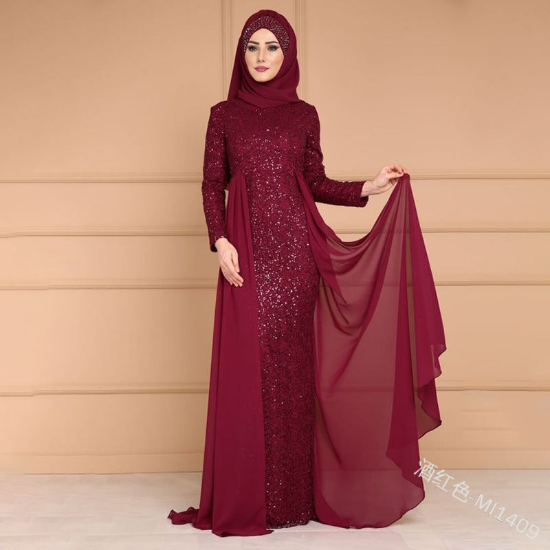 Elegant Celebrity ABaya Sweet Slim Long Sleeve Dress LS1409