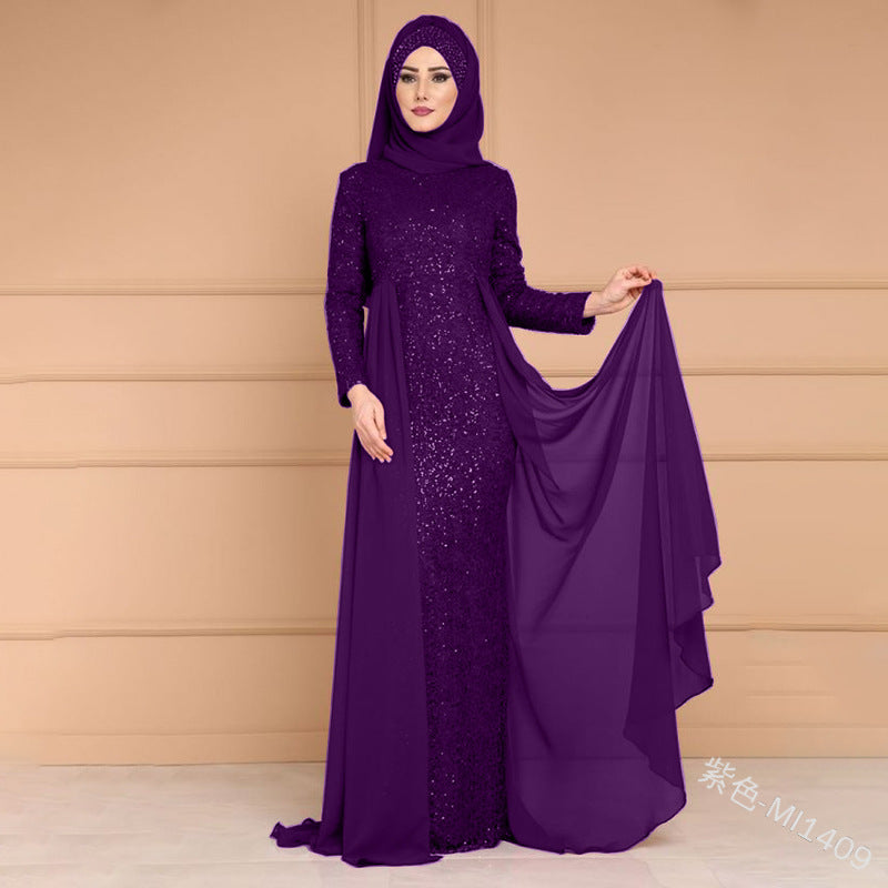 Elegant Celebrity ABaya Sweet Slim Long Sleeve Dress LS1409