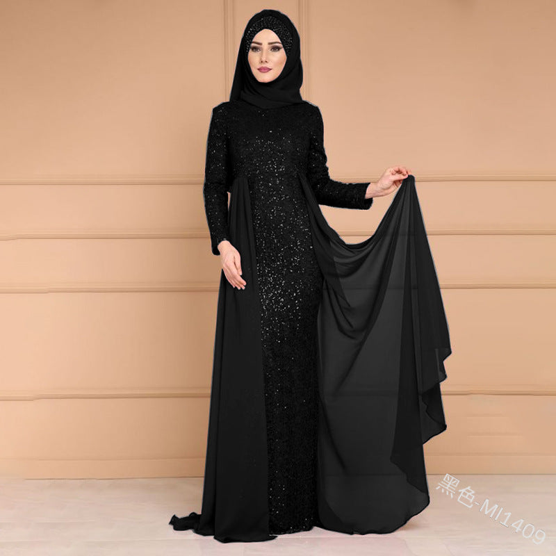 Elegant Celebrity ABaya Sweet Slim Long Sleeve Dress LS1409