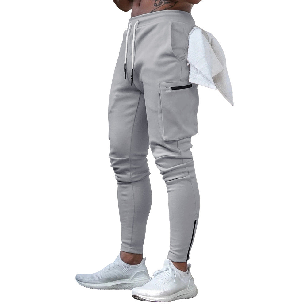 New sports fitness cargo pants men's camouflage fitness trousers, running training