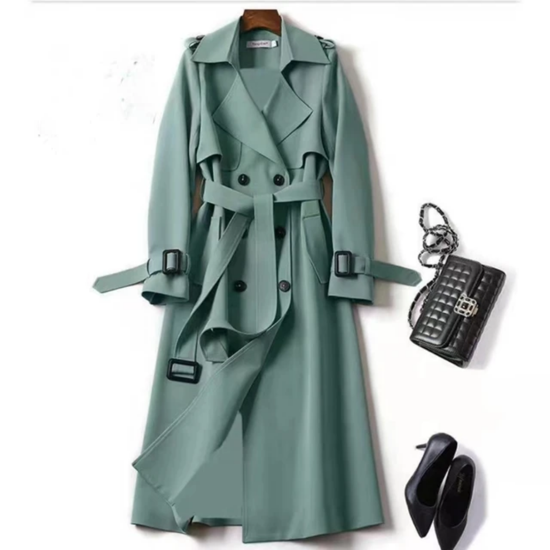 Trench coat women's mid-length spring and autumn version plus size popular British