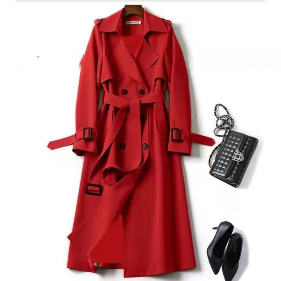Trench coat women's mid-length spring and autumn version plus size popular British