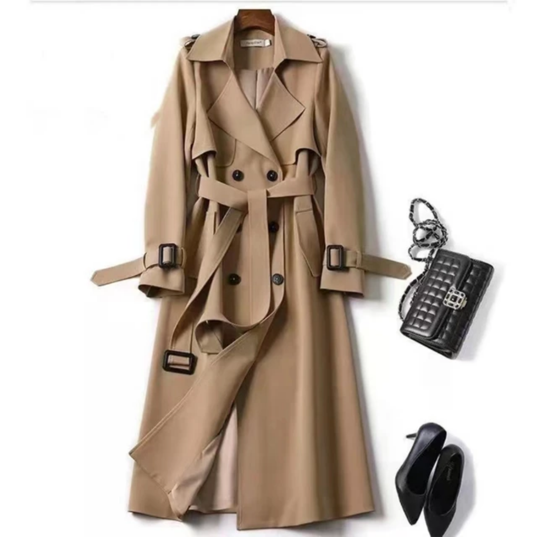 Trench coat women's mid-length spring and autumn version plus size popular British