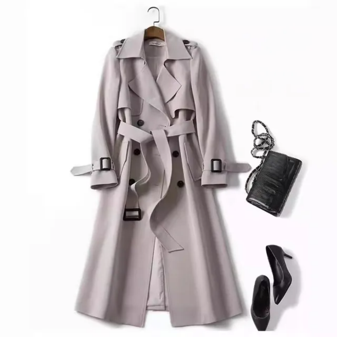Trench coat women's mid-length spring and autumn version plus size popular British