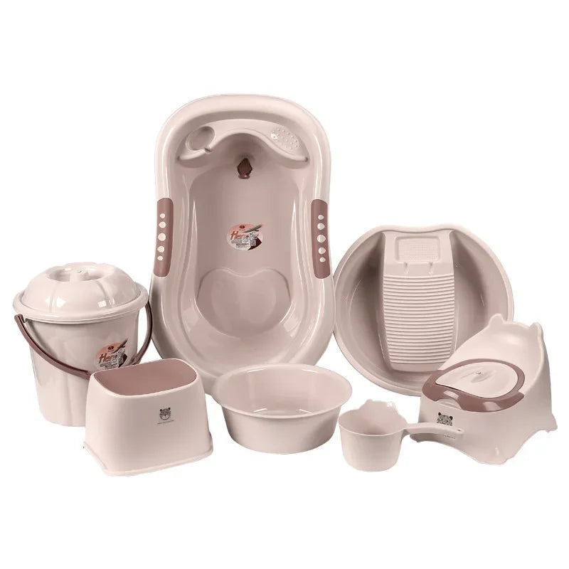 7 PCS Baby Bathtub Set Accessories Bathtub with Children's