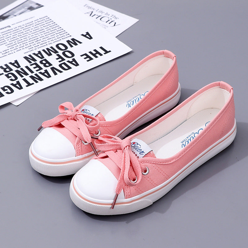 women's canvas shoes small white shoes women's all-match literary pumps summer