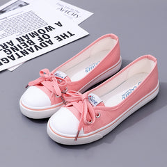 women's canvas shoes small white shoes women's all-match literary pumps summer