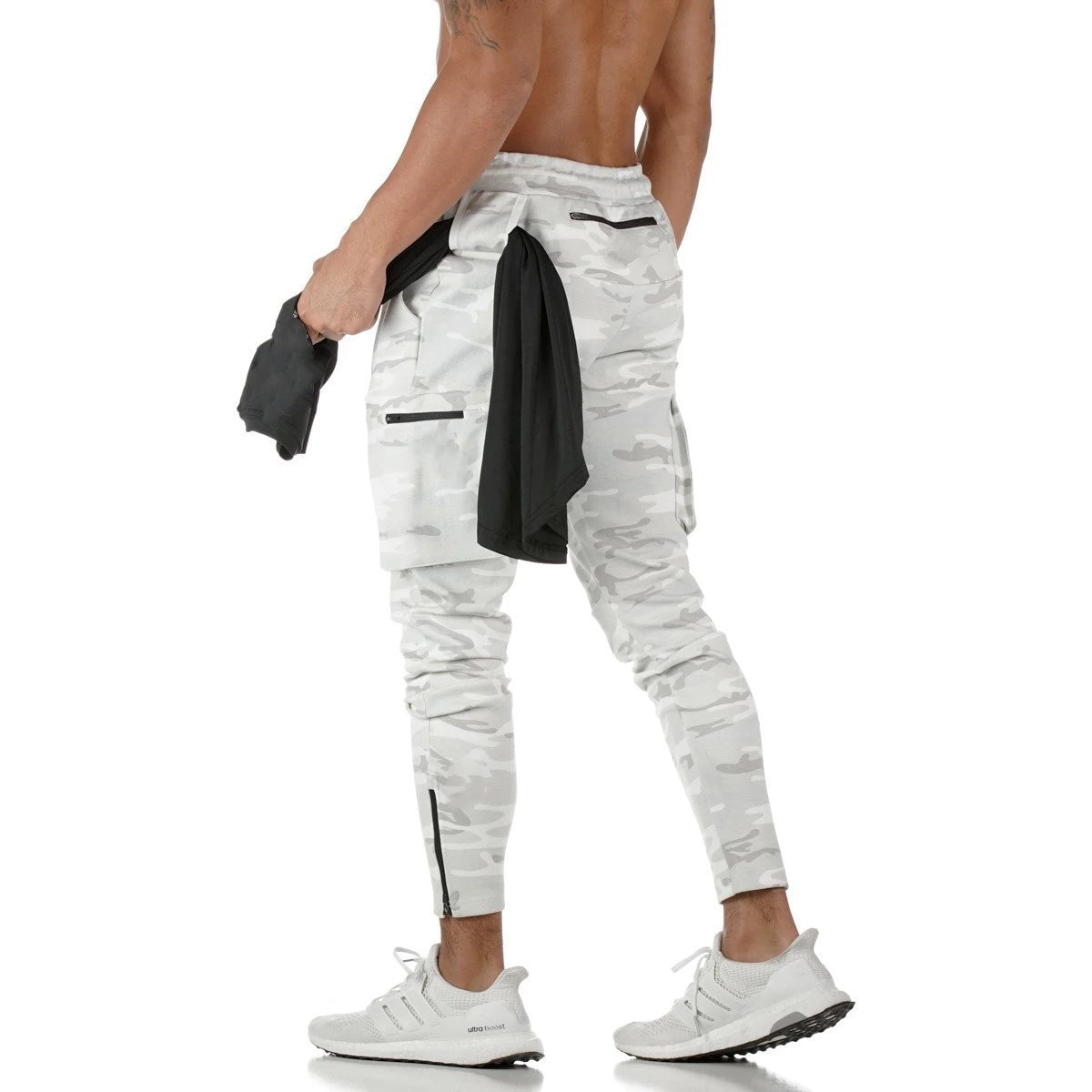 New sports fitness cargo pants men's camouflage fitness trousers, running training