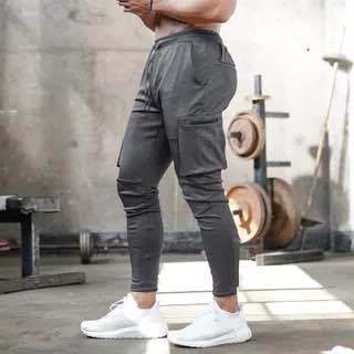 New sports fitness cargo pants men's camouflage fitness trousers, running training