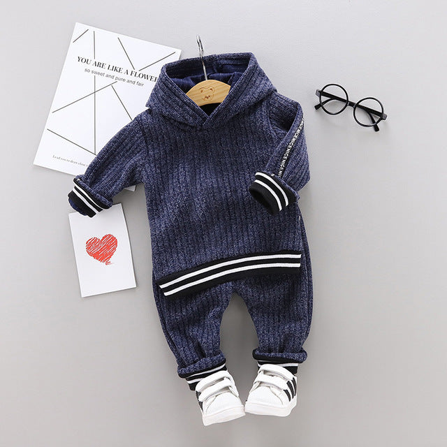 trendy spring and autumn sports model 1-4 year old baby rainbow zipper long sleeve long pants children's two-piece set