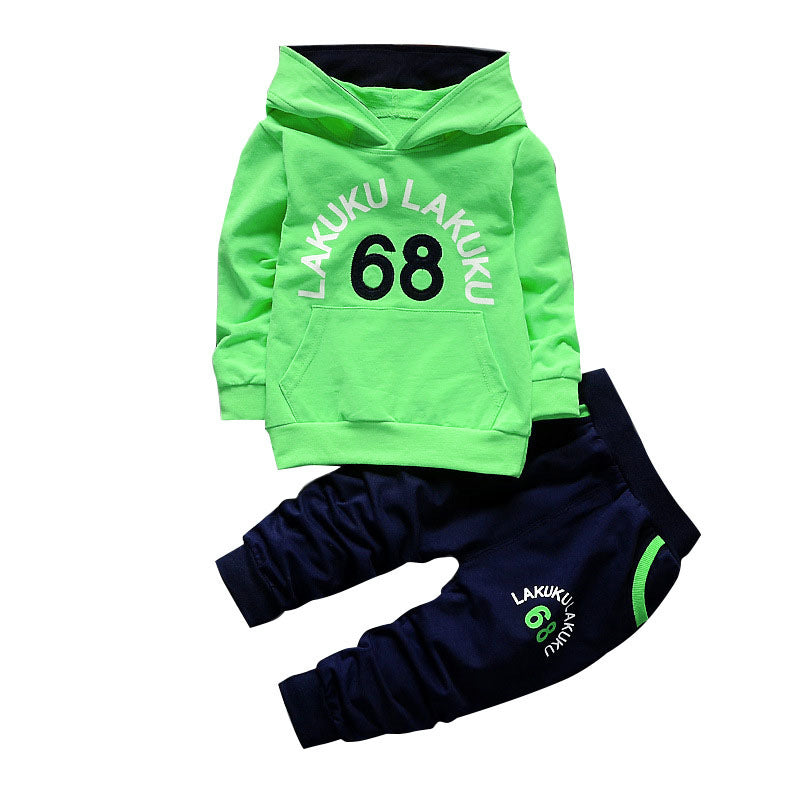 trendy spring and autumn sports model 1-4 year old baby rainbow zipper long sleeve long pants children's two-piece set