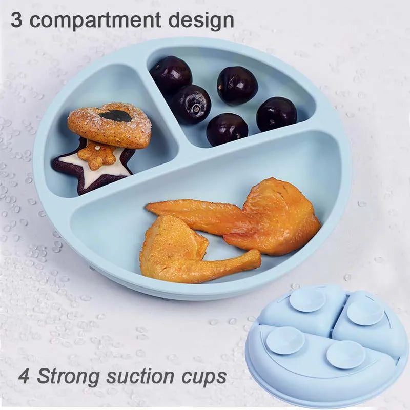 8Pcs Silicone Tableware Set Personalized Name Logo Baby Feeding Set
