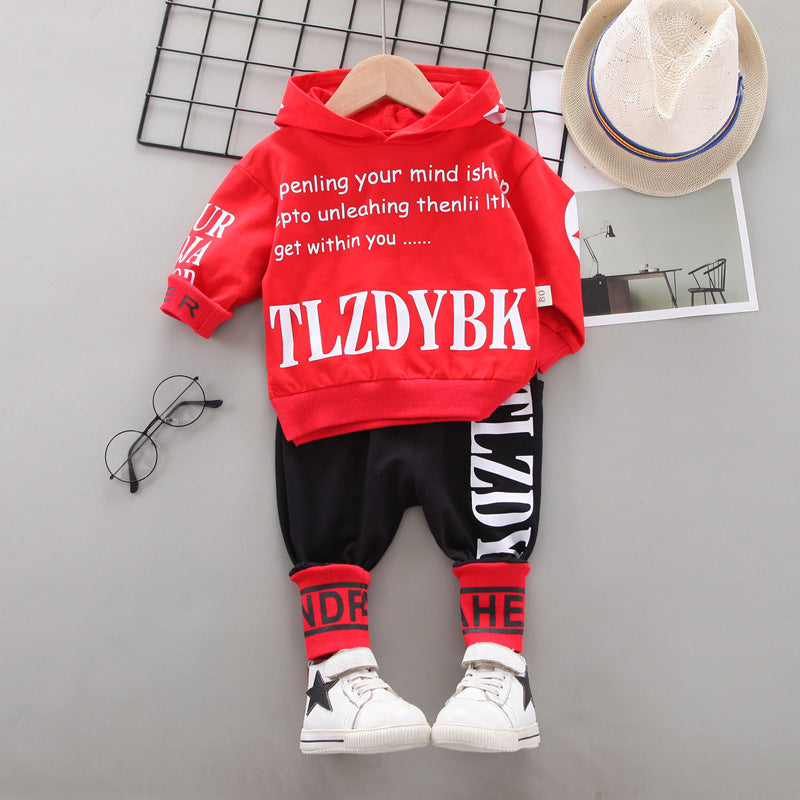 trendy spring and autumn sports model 1-4 year old baby rainbow zipper long sleeve long pants children's two-piece set