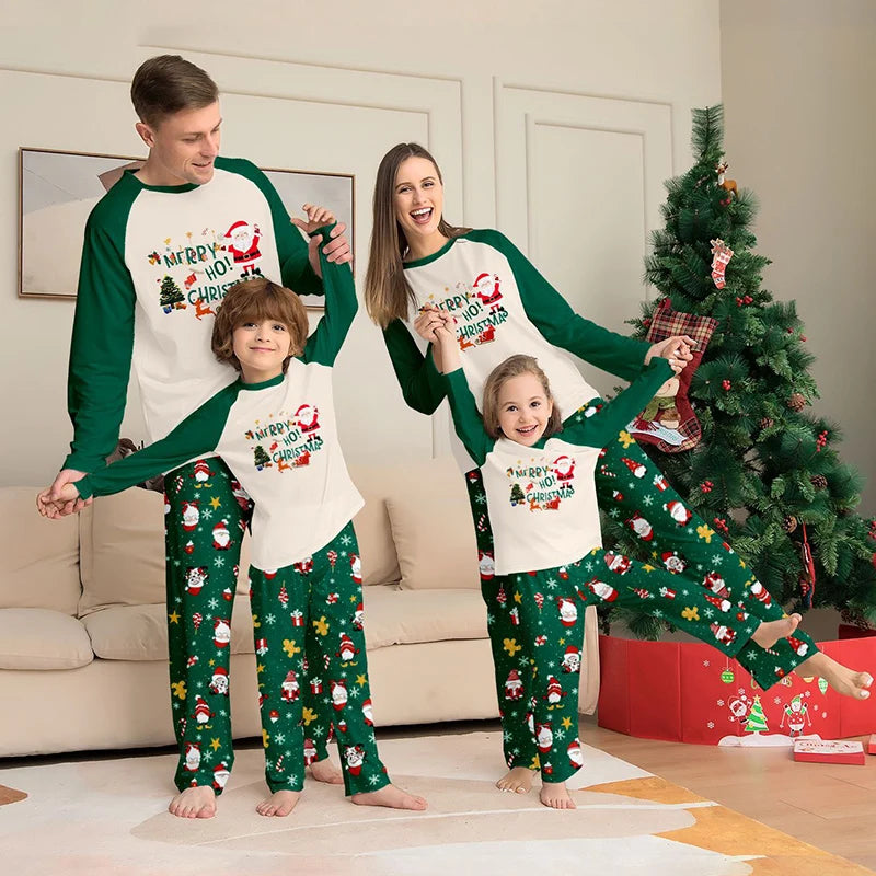 Christmas Pajamas Family Outfits Set Adult Father Mother Kids  Pyjamas Dog