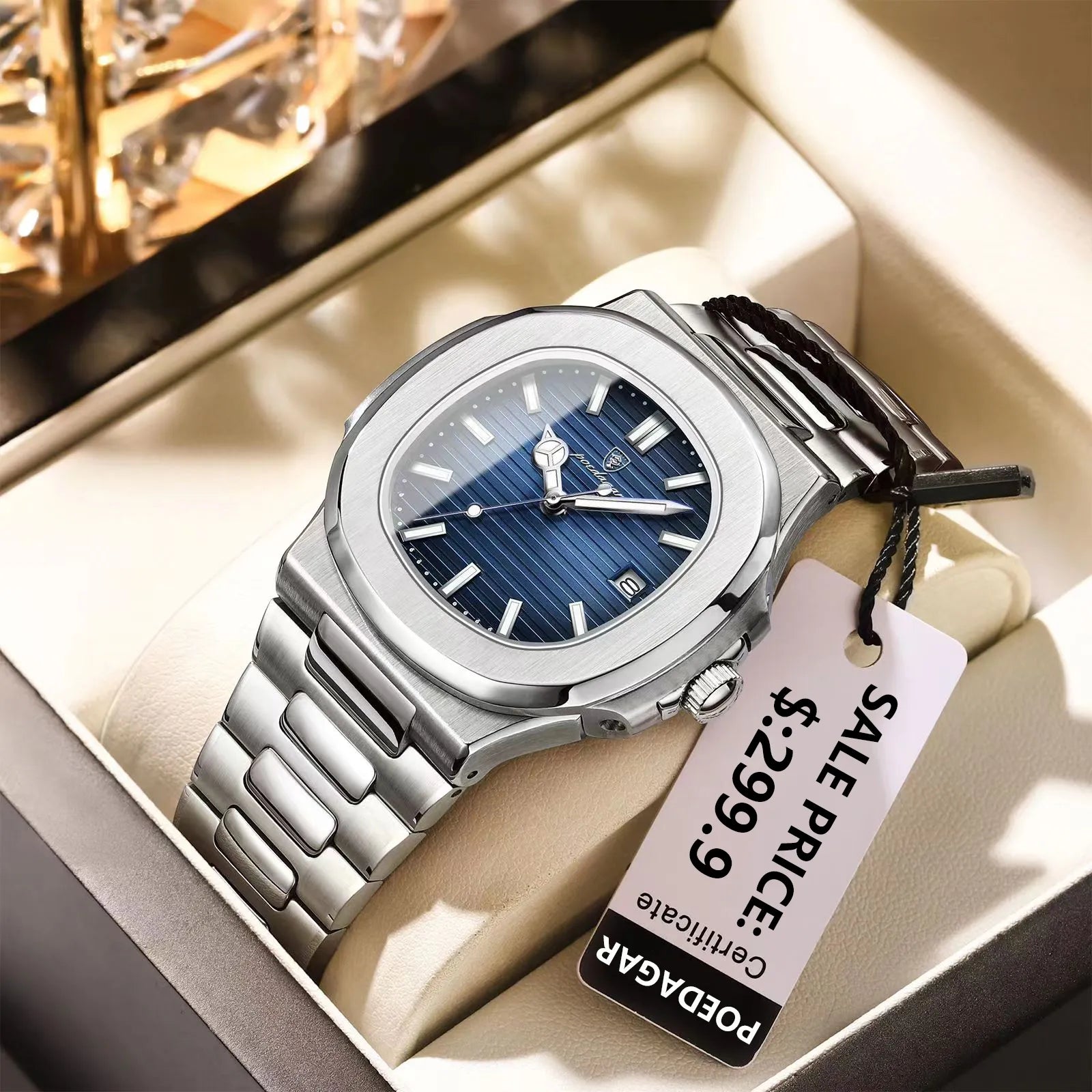 New POEDAGAR Luxury Watch Business Waterproof Male Clock Luminou