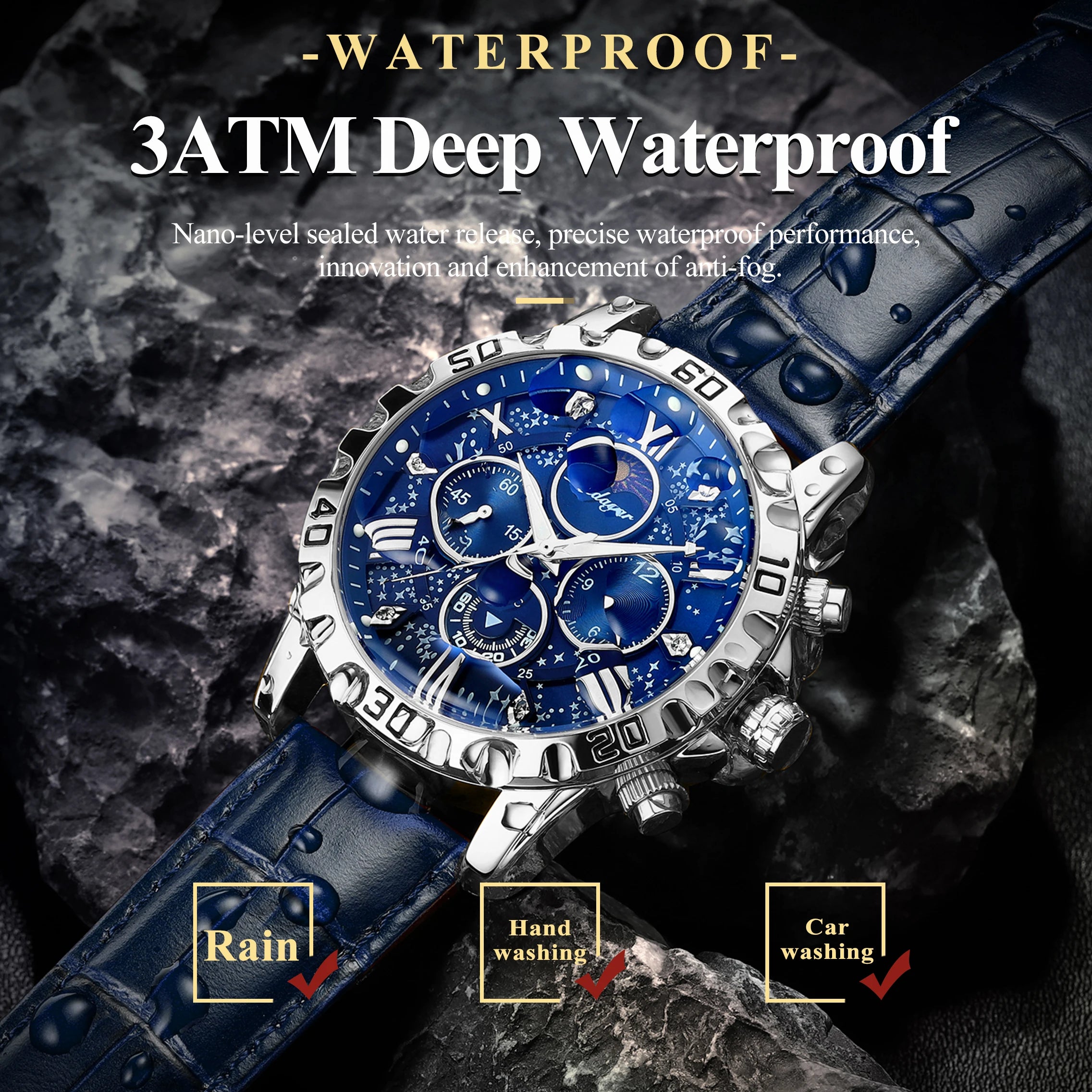 Luxury Man Watch Waterproof Luminous Chronograph Watch  Military High Quality