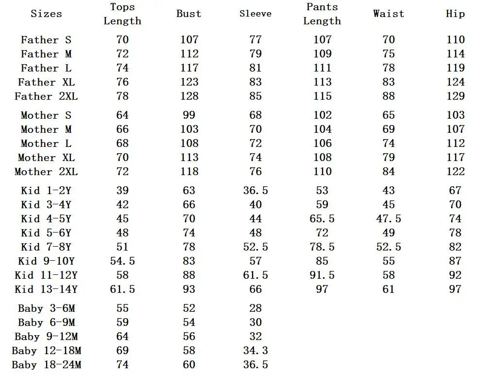 Christmas Family  Pajamas Sets for Father Mother Kids & Baby Pyjamas