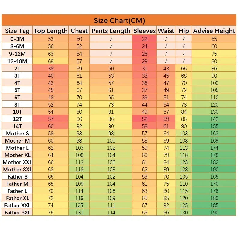 Christmas Family Pajamas Set Adult Kid Sleepwear 2PCS Matching Clothes