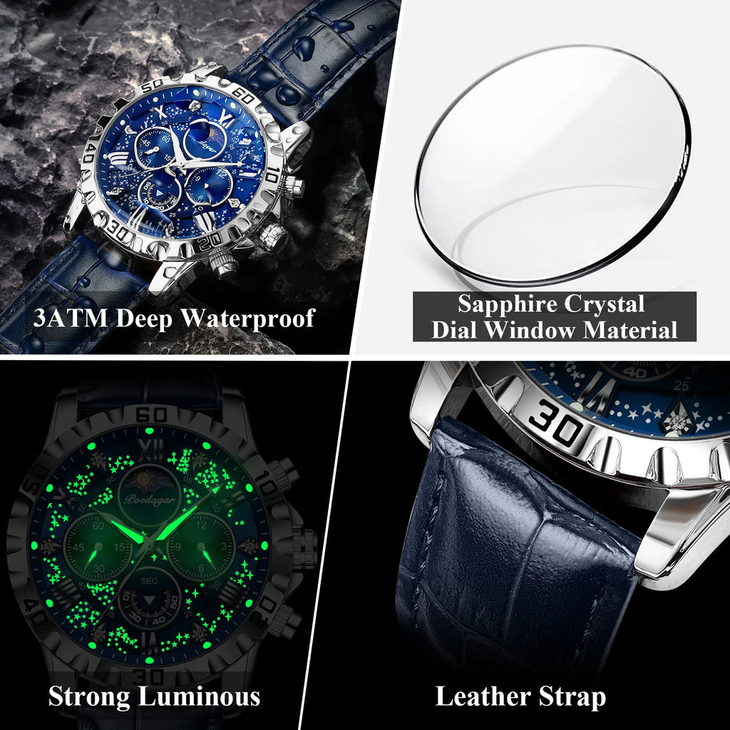 Luxury Man Watch Waterproof Luminous Chronograph Watch  Military High Quality