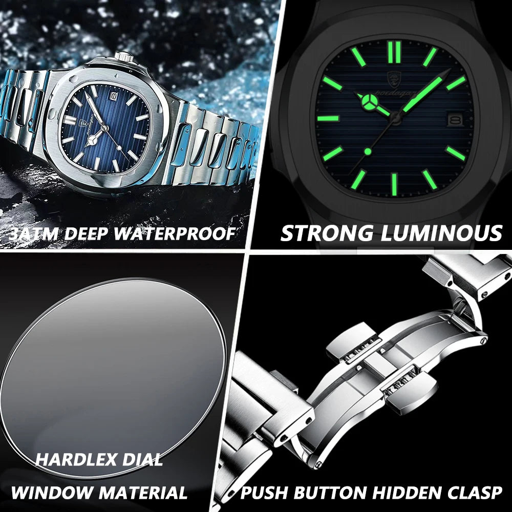 New POEDAGAR Luxury Watch Business Waterproof Male Clock Luminou