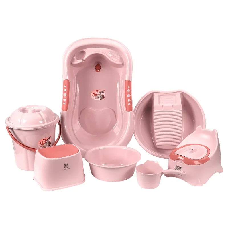 7 PCS Baby Bathtub Set Accessories Bathtub with Children's