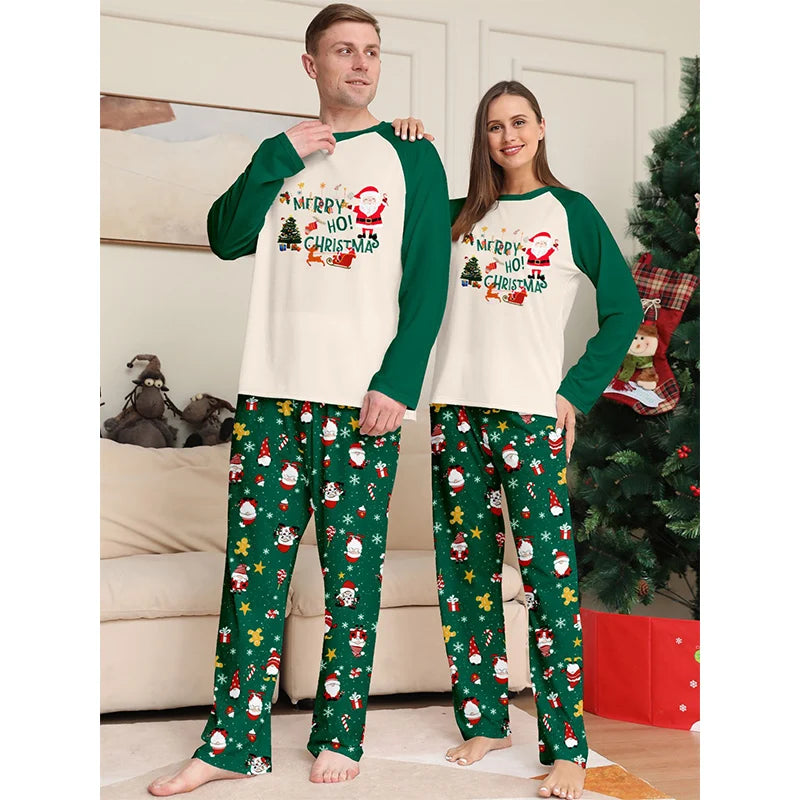 Christmas Pajamas Family Outfits Set Adult Father Mother Kids  Pyjamas Dog
