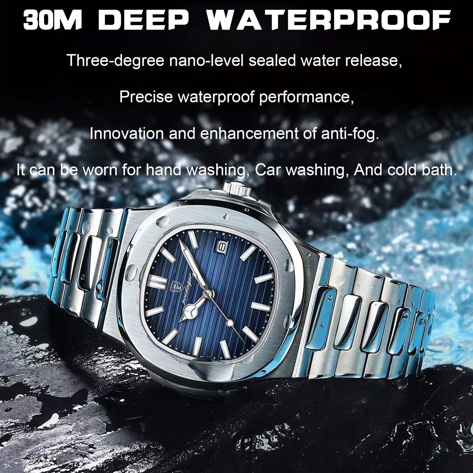 New POEDAGAR Luxury Watch Business Waterproof Male Clock Luminou