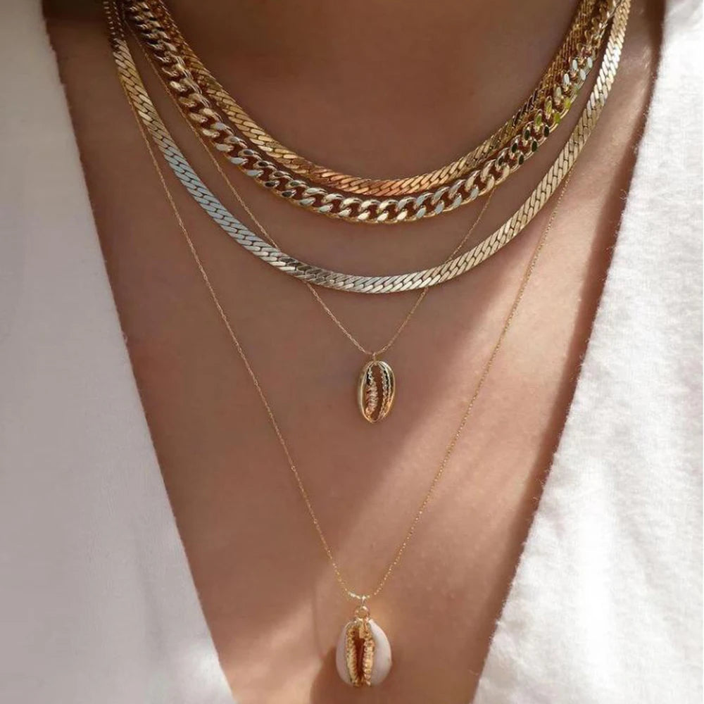Vintage New Gold Color Multiple Styles Necklace For Women