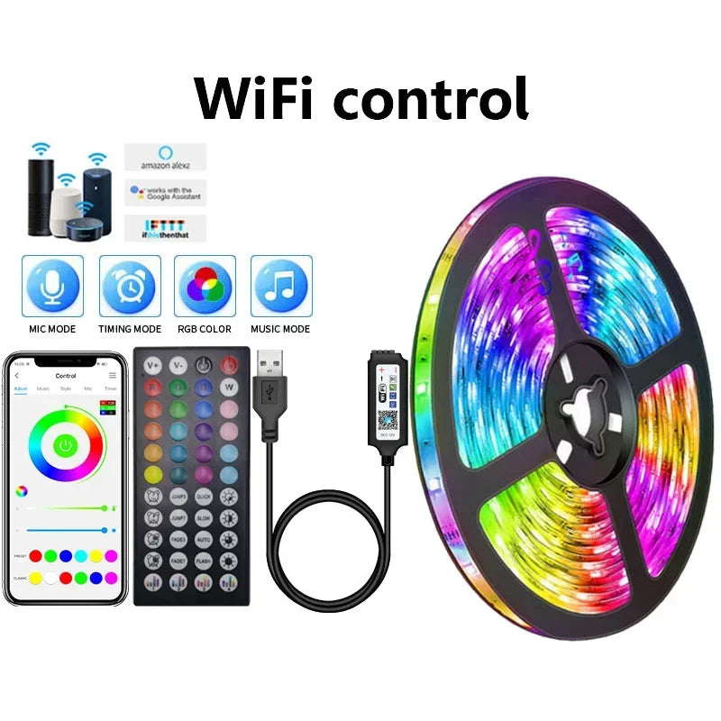 USB LED Strip Lights APP Control Color Changing 5050 RGB Led Light Flexible