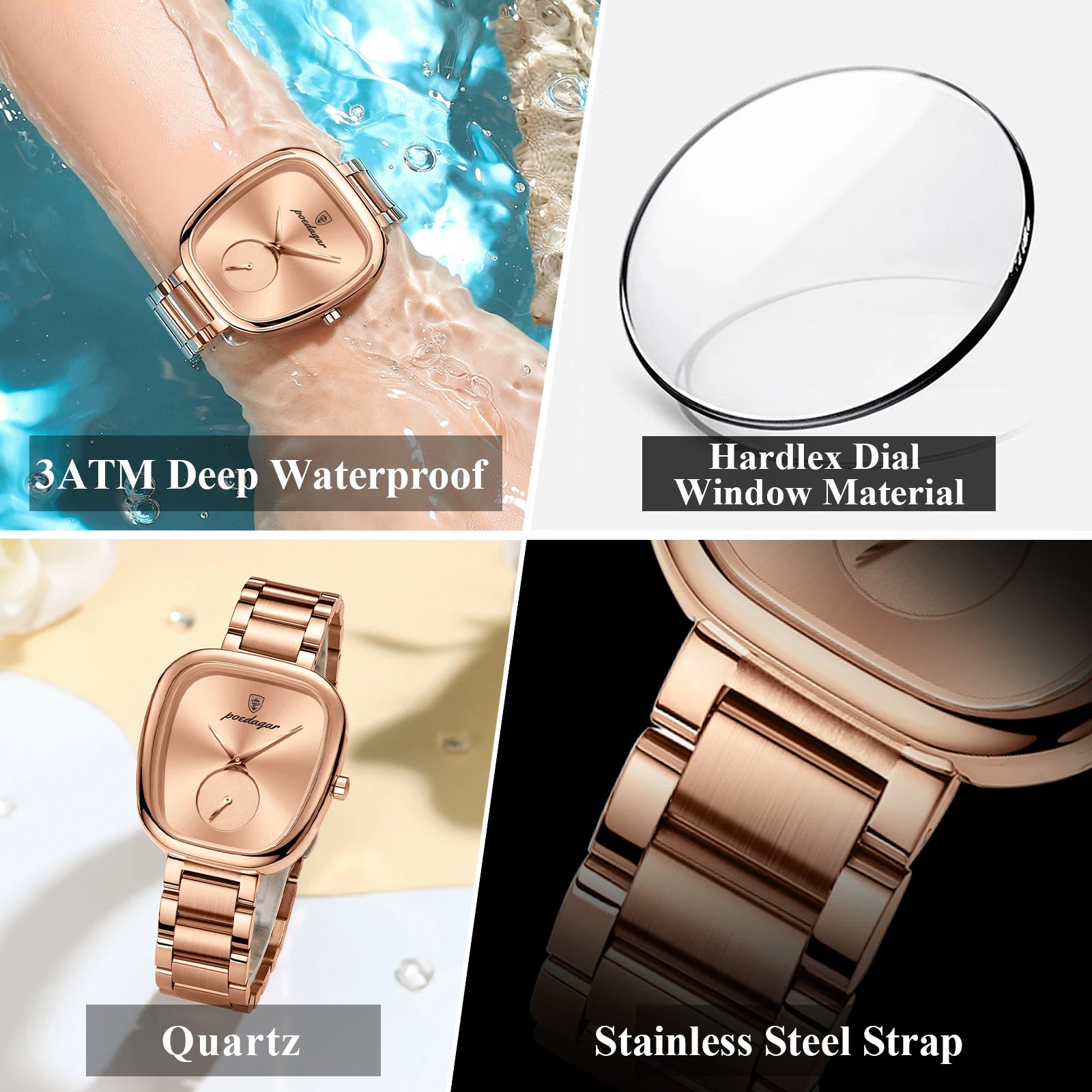 POEDAGAR Luxury Watch for Woman Waterproof Ladies Watch High Quality