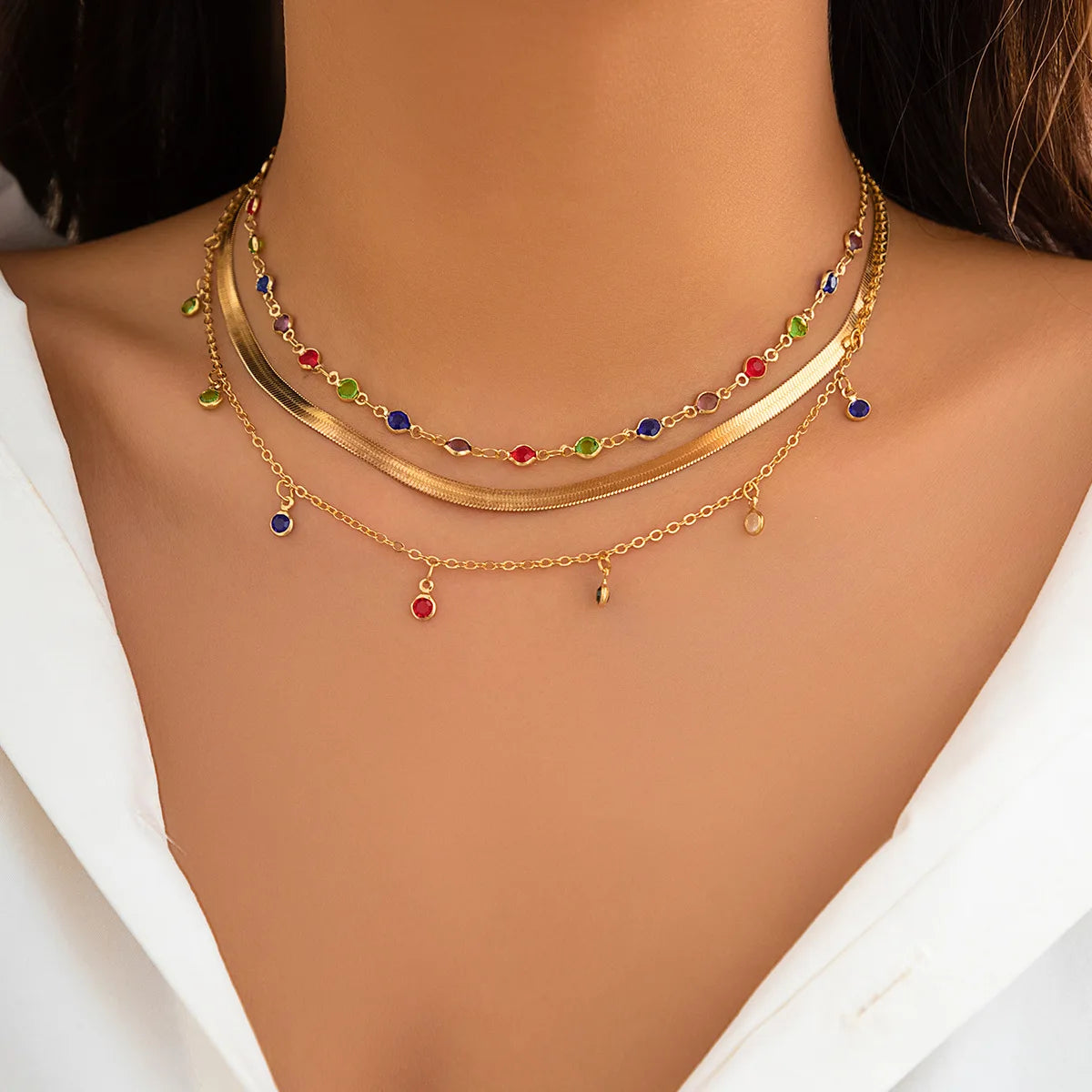 Vintage New Gold Color Multiple Styles Necklace For Women