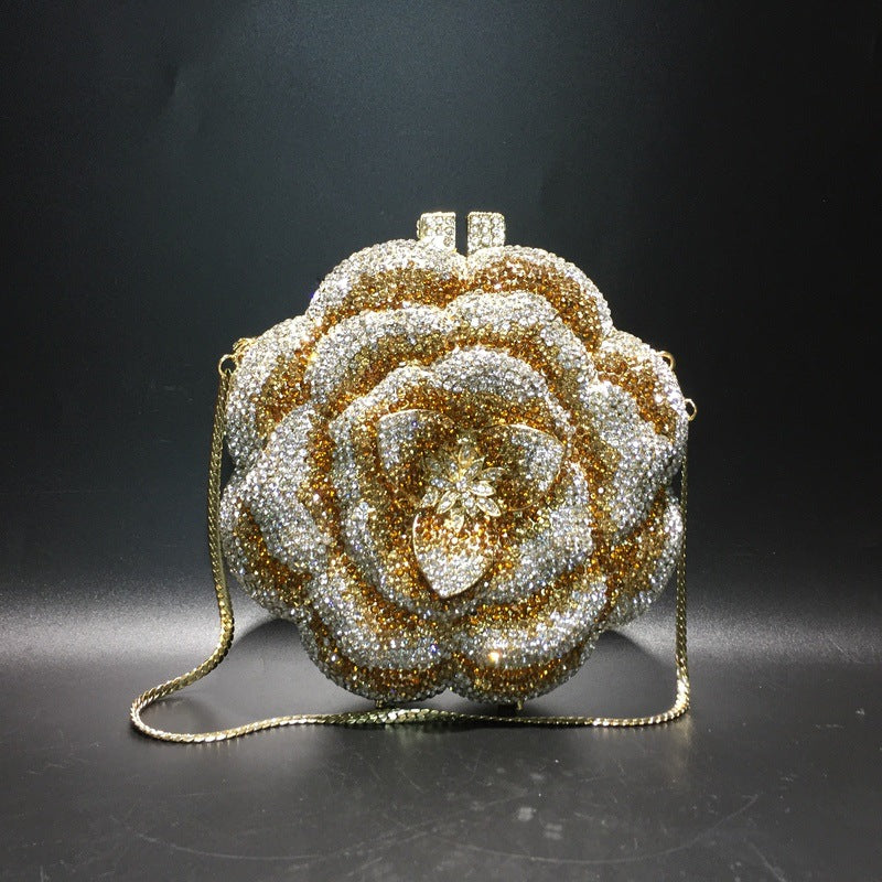 Rhinestone Clutch for Women, Floral Evening Bag