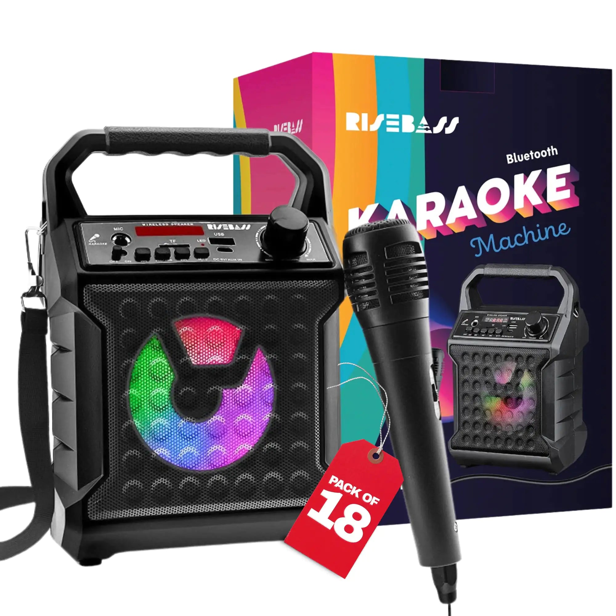 Risebass Portable Karaoke Machine with Microphone  System with Party