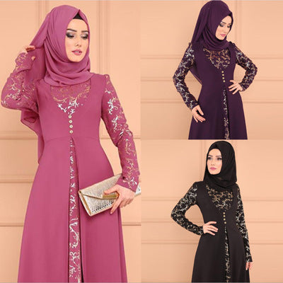 Muslim Two Piece Set of  Islamic Clothing Fashion Abaya Dress