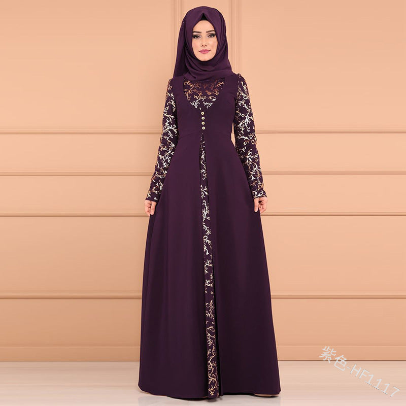 Muslim Two Piece Set of  Islamic Clothing Fashion Abaya Dress