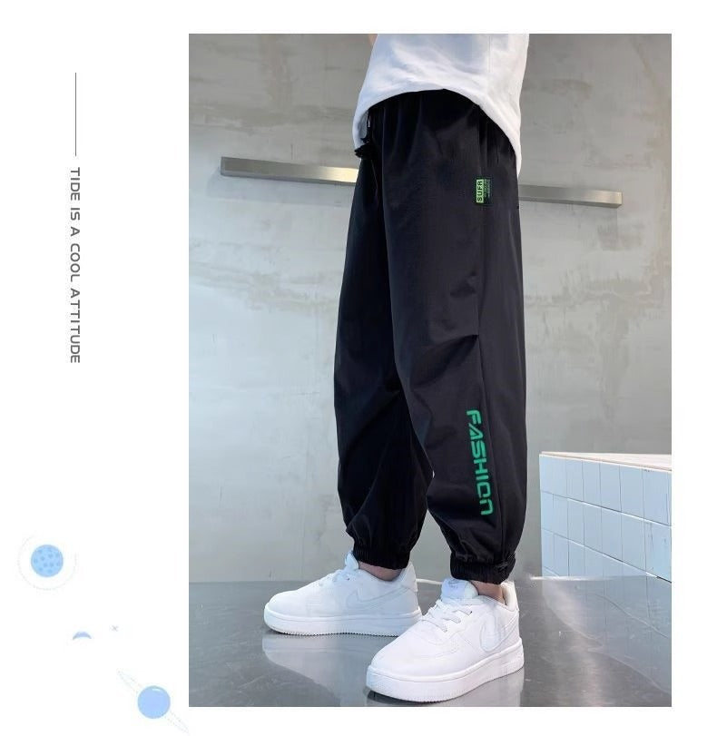 Boys Anti-Mosquito Summer Pants - Lightweight Ice Silk Sports Trousers