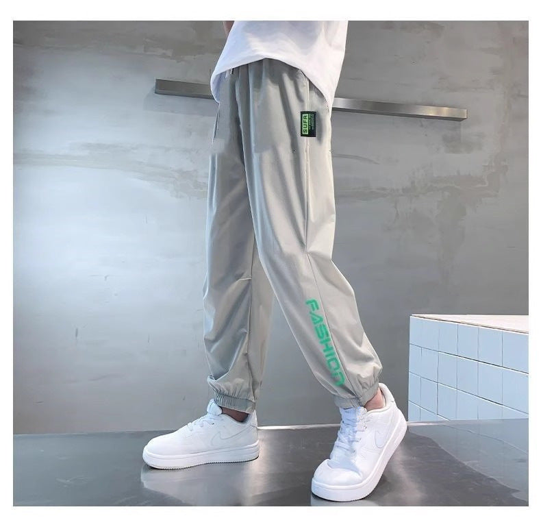 Boys Anti-Mosquito Summer Pants - Lightweight Ice Silk Sports Trousers