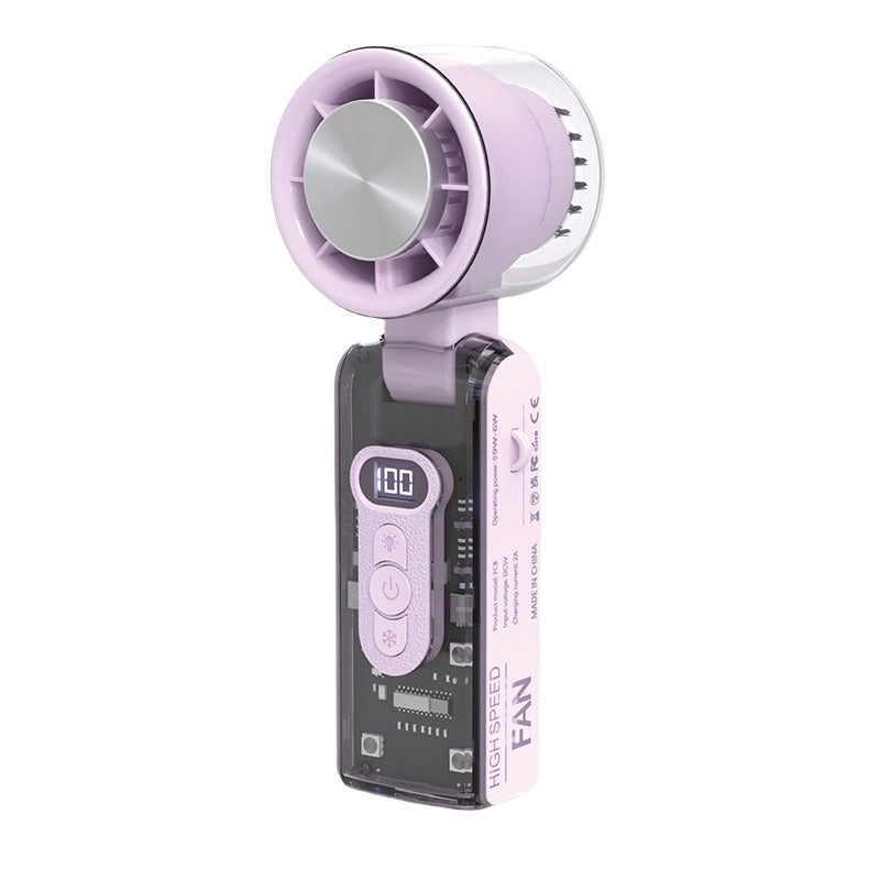 Portable Handheld Cooling Fan - Mini Ice Refrigeration Turbo Fan with Long Battery Life