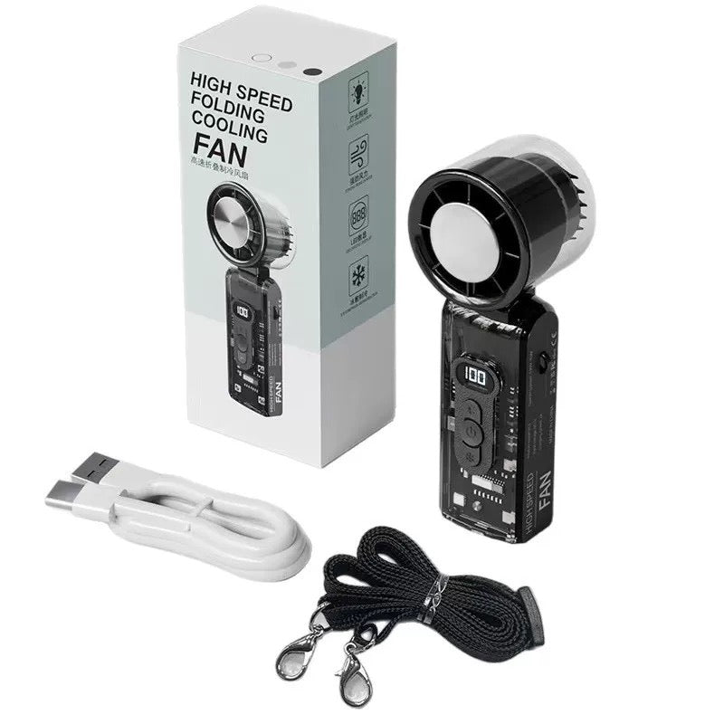 Portable Handheld Cooling Fan - Mini Ice Refrigeration Turbo Fan with Long Battery Life