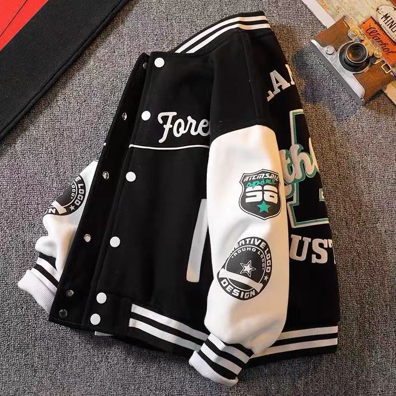 Boys Baseball Jacket Trendy Spring Varsity Bomber Jacket for Kids