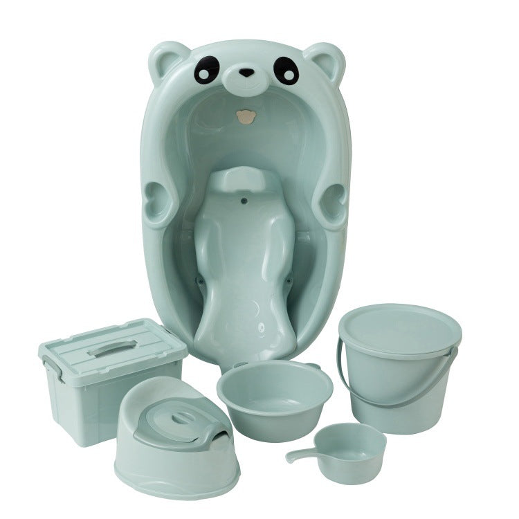 Newborn Baby Bath Set Thickened Kids Bath Gift Seven Piece Bath Tub