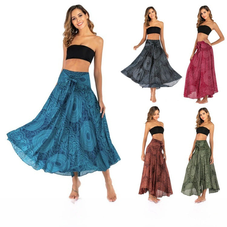 Boho Chic 2-in-1 skirt dress beacht two wear large swing