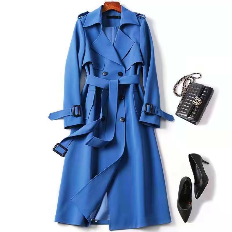 Trench coat women's mid-length spring and autumn version plus size popular British